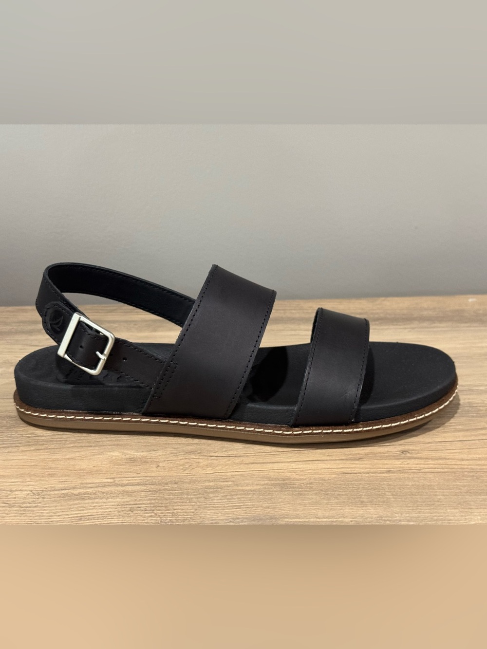 Sperry Waveside Black Double-Strap Sandals, women’s size 8